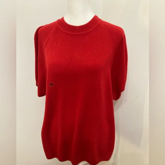 NWT Kim Rogers Signature Red Short Sleeve Lightweight Sweater Size Petite XL - Picture 3 of 11